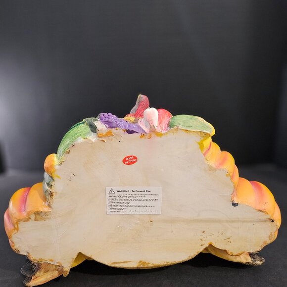 Large Resin Thanksgiving Colorful Turkey Centerpiece With 2 Candle Holders 2 LED - Picture 12 of 12